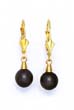 
14k Yellow 7 mm Round Black Crystal Pearl
