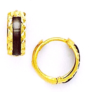 
14k Yellow Black Onyx Hinged Earrings
