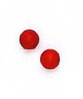 
14k Yellow 6 mm Round Dark-Red Coral Earr
