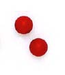
14k Yellow 8 mm Round Dark-Red Coral Earr
