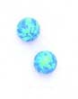 
14k Yellow 7 mm Round Light Blue Opal Ear
