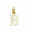 
14k Yellow 1.5 mm Round CZ Initial B Pend
