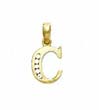 
14k Yellow 1.5 mm Round CZ Initial C Pend
