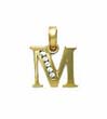 
14k Yellow 1.5 mm Round CZ Initial M Pend
