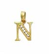 
14k Yellow 1.5 mm Round CZ Initial N Pend
