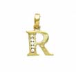 
14k Yellow 1.5 mm Round CZ Initial R Pend
