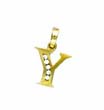 
14k Yellow 1.5 mm Round CZ Initial Y Pend
