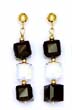 
14k Yellow 6 mm Cube Clear and Jet-Black 
