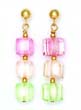 
14k 6 mm Cube Light Pink Cream and Green 
