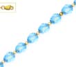 
14k Yellow 8 mm Helix Blue Crystal Bead S
