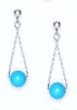 
14k White 7 mm Round Turquoise-Blue Cryst
