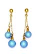 
14k 6 and 7 mm Round Turquoise-Blue Cryst
