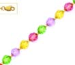 
14k 6 mm Round Purple Yellow Pink and Gre
