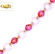
14k 6 mm Crystal and 7 mm Light-Rose Crys
