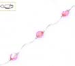 
14k White 6 mm Round Pink Crystal Necklac
