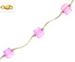 
14k Yellow 6 mm Cube Pink Crystal Necklac
