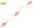 
14k Yellow 6 mm Round Pink Crystal Neckla
