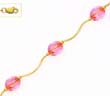 
14k Yellow 8 mm Helix Pink Crystal Neckla
