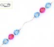 
14k White 6 mm Round Blue and Pink Crysta
