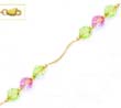 
14k Yellow 6 mm Round Green and Pink Crys
