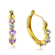 
10k Yellow 2.5 mm Hoop Round Amethyst and
