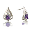 
10k White 6x4 mm Pear Shape Amethyst and 
