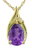 
10k Yellow 9x6 mm Pear Shape Amethyst and
