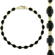 
10k Yellow Oval Black Onyx Bracelet - 7 I
