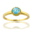 
14k Yellow 5 mm Round Blue Topaz Ring
