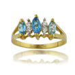 
10k Yellow Marquise Shape Blue Topaz and 
