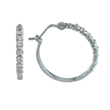 
10k White Hoop Diamond Earrings

