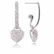 
10k White Heart Charm Diamond Earrings
