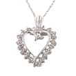
10k White Heart Diamond Pendant
