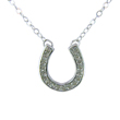 
10k White Horseshoe Necklace Diamond Pend
