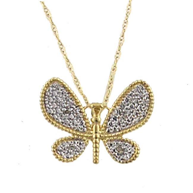
10k Yellow Butterfly Diamond Pendant
