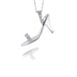 
10k White Shoe Design Diamond Pendant
