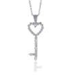 
10k White Heart Key Diamond Pendant
