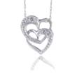 
10k White Double Heart Diamond Pendant
