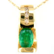 
10k Yellow 5x3 mm Oval Emerald and Diamon
