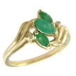 
10k Yellow Marquise Shape Emerald and Dia
