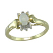 
10k Yellow Oval Opal and Diamond Ring
