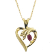
10k Yellow 4x2 mm Heart Marquise Ruby and
