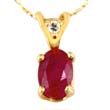
14k Yellow 6x4 mm Oval Ruby and Diamond P
