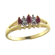 
10k Yellow Marquise Shape Ruby and Diamon
