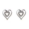 
10k White Double Heart Diamond Earrings

