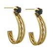 
14k Yellow J Hoop Sapphire Earrings
