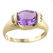 
10k Yellow Oval Amethyst and Diamond Ring
