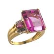 
10k Yellow 10x12 mm Sapphire-Pink CZ and 
