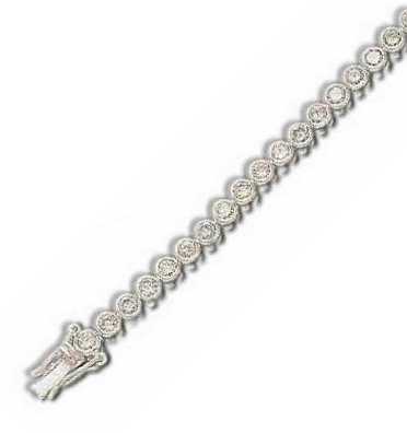 
Bezel Set Round 3 mm Cubic Zirconia Silver Bracelet
