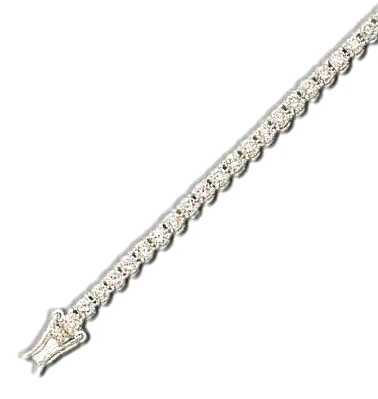 
Prong Set Small Round 3 mm Cubic Zirconia Silver Bracelet
